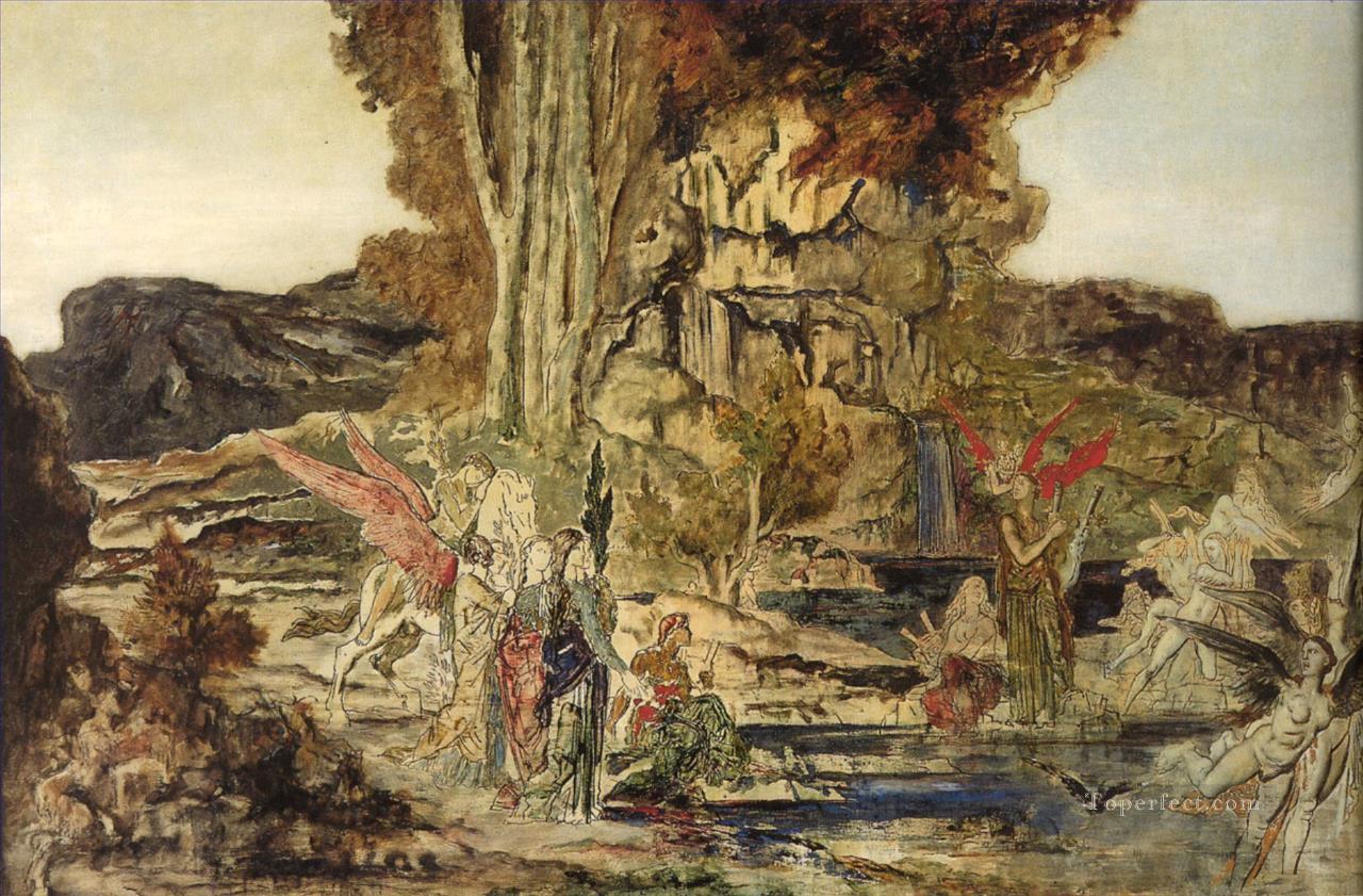 the pierides Symbolism biblical mythological Gustave Moreau Oil Paintings